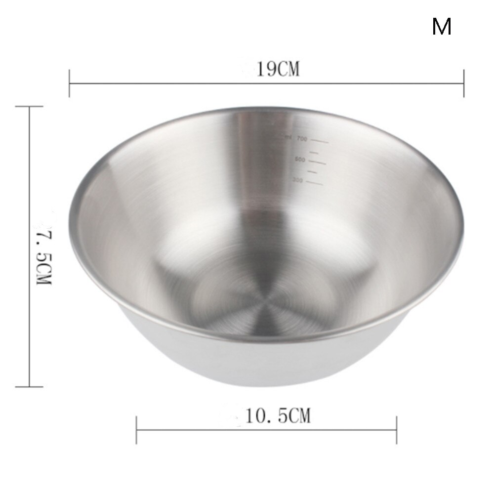 1 Pcs Stainless Steel Mixing Bowls Mixing Bowls For Salad Cooking Bakeeasy to Clean for Kitchen Tool: M