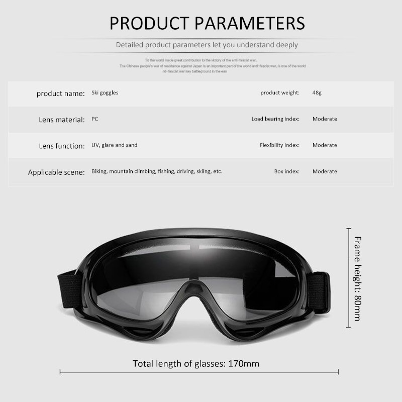 Motorcycle Glasses Anti Glare Motocross Sunglasses Sports Ski Goggles Windproof Dustproof UV Protective Gears Moto Accessories