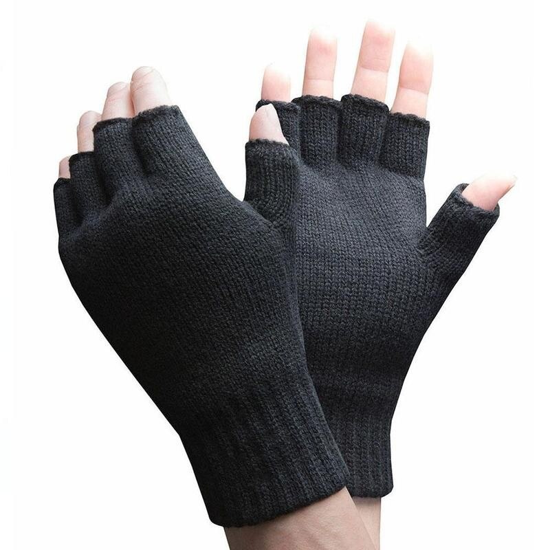 1 Paar Halve Vinger Wollen Handschoenen Korte Wol Gebreide Pols Mitten Winter Warm Unisex Wol Stretch Vingerloze Handschoenen Voor vrouwen Mannen