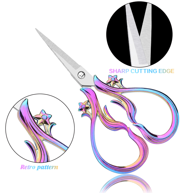 SHWAKK European Retro Scissors Cross Stitch Antique Vintage Scissors Thread Embroidery Scissor Sewings For Handicraft DIY