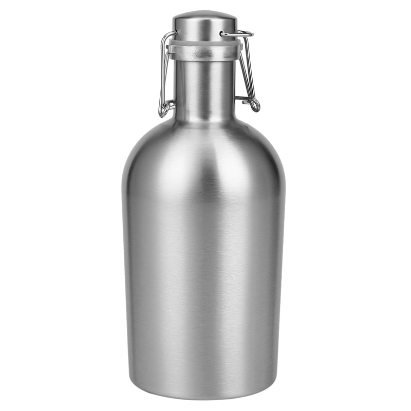 Nouvelles bouteilles de bière de grande capacité de couvercle supérieur d'oscillation sûre de grogneur de bière d'acier inoxydable de 2L pour extérieur