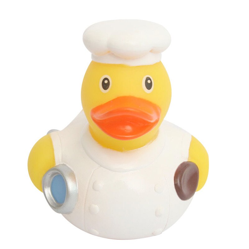 ESALINK 8-10Cm Schwimm Ente 14 Stile Pirate Ente Polizei Gummi Ducky Bad Spielzeug Baby Kognitiven Spielzeug Baden pädagogisches Spielzeug: YN062-1pcs