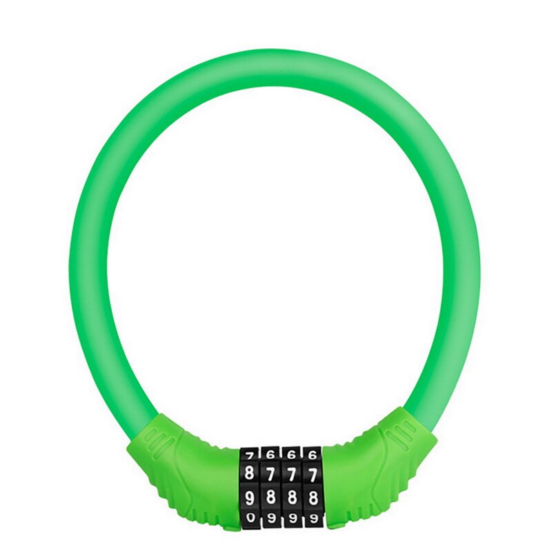 Bicycle Four-digit Password Lock Anti-theft Lock Mountain Bike Lock Dead Fly Bicycle Equipment Electric Motorcycle: B-Green