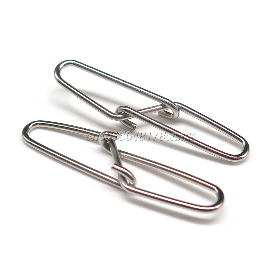 100pcs/lot double lock Fishing snaps barrel Swivel Safety Snaps swivel Fishing Connector Stainless Steel size 0#-6#