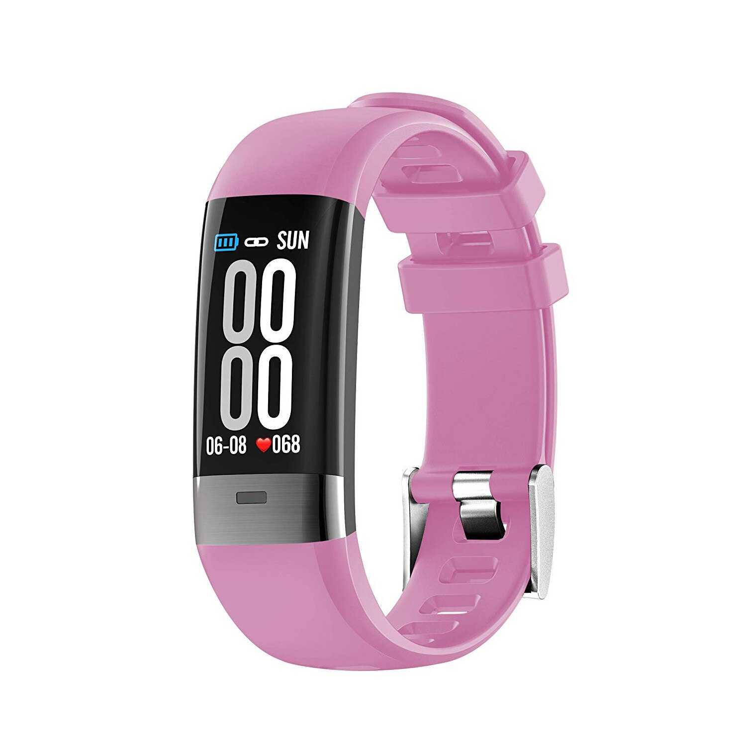 ECG PPG Heart Rate Smart Watch Pedometer Fitness Tracker Color Screen IP67 Waterproof Multi-function Men And Women Bracelet: Pink