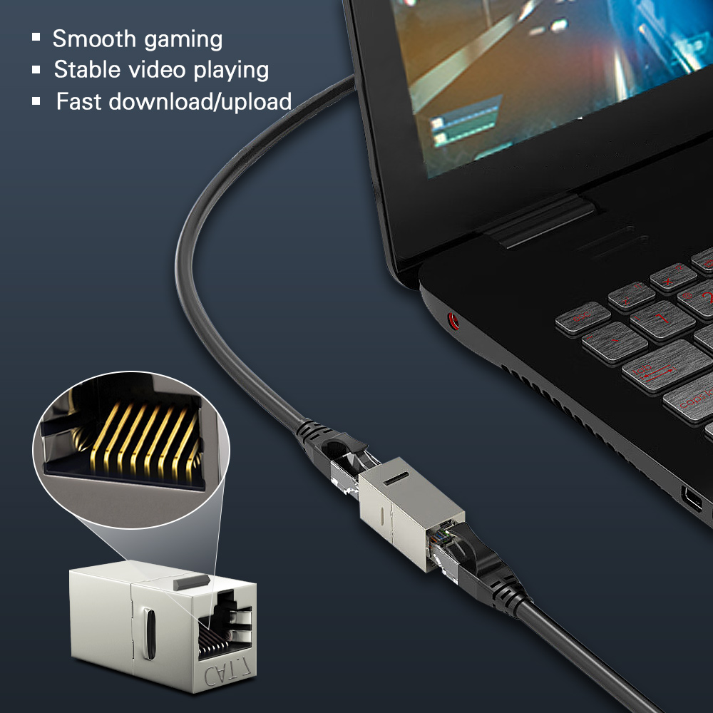 ZOERAX CAT7 CAT6A CAT6 Coupler RJ45 Keystone Shielded Coupler, Shielded Female to Female RJ45 Inline Coupler Keystone Jack