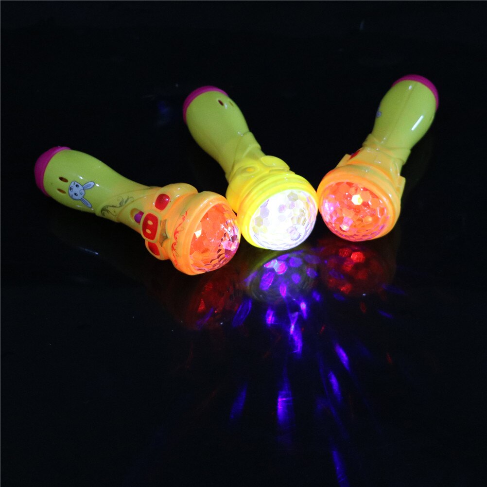 Kids Cute Pig LED Light Up Colorful Flashing Toy Children Flash Stick Microphone Starry Flashlight Toys