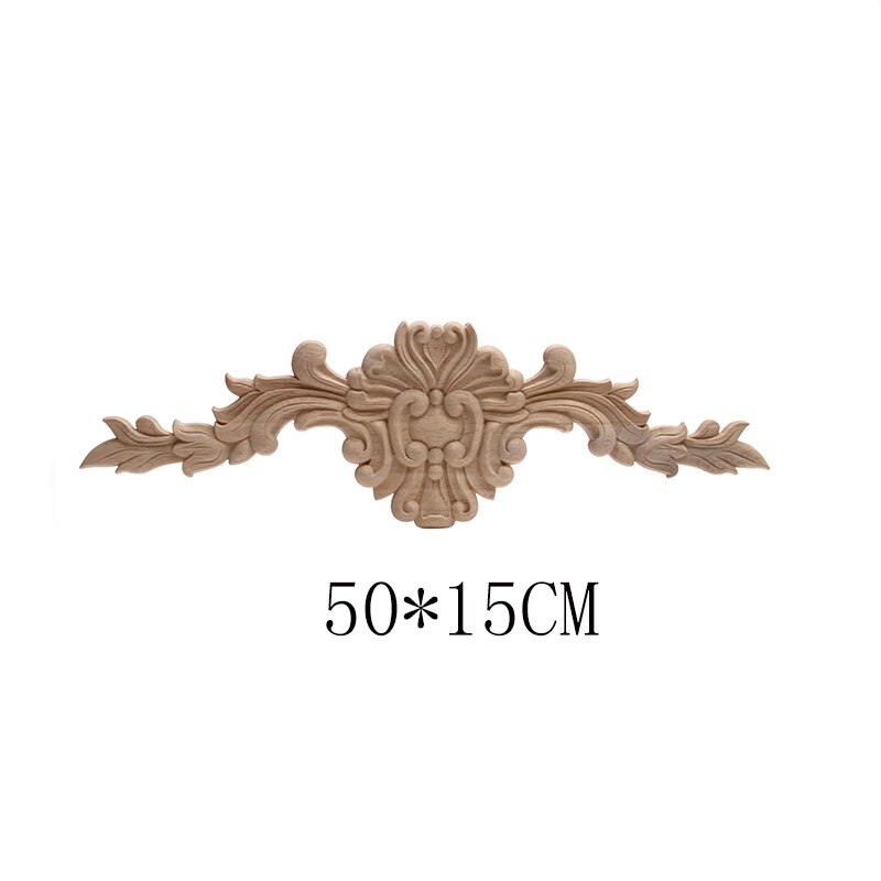 Woodcarving Decorative Applique Furniture Cabinet Door Applique Door Lintel Decorative European Carved Wood Flower Rubber Wood: C180-4