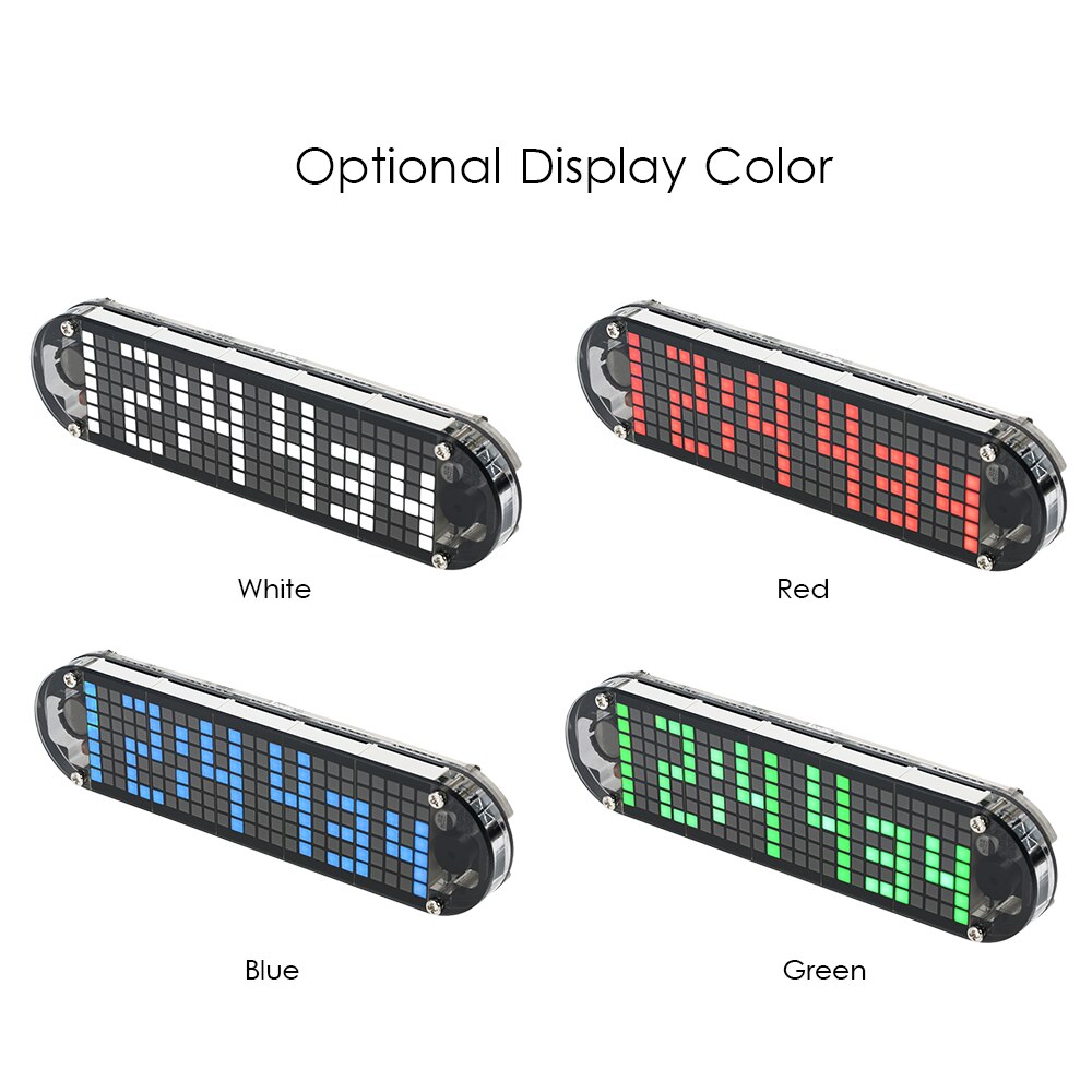 DS3231 High Accuracy DIY Digital Dot Matrix LED Alarm Clock Kit with Transparent Case Temperature Date Time Display