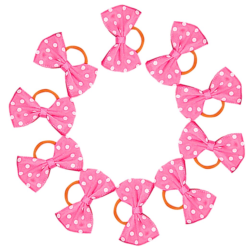 Nœuds de cheveux pour petits chiens, accessoires pour animaux de compagnie, fournitures de toilettage, nœuds de cheveux avec bande de caoutchouc élastique, 10 pièces: 3
