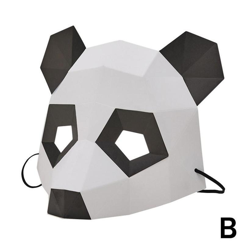 Bricolage demi visage papier masque à la main jouet 3D demi visage papier masque Papercraft jouet bricolage demi visage papier masque fête spectacle accessoire: B