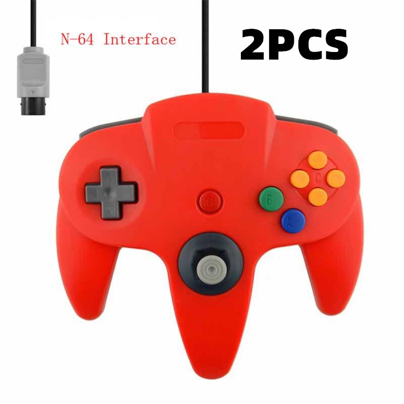 2 uds N64 Gamepads con cable controlador de juego Joystick Gamepad mucho Gamepad con cable para Nintendo 64 consola de juegos para Nintendo Gamepad: 2PCS 05