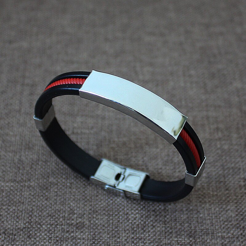 2022 Titanium Staal Rvs Accessoires Charm 5 Clolor Armband Siliconen Armband Man Mode Sieraden: Red