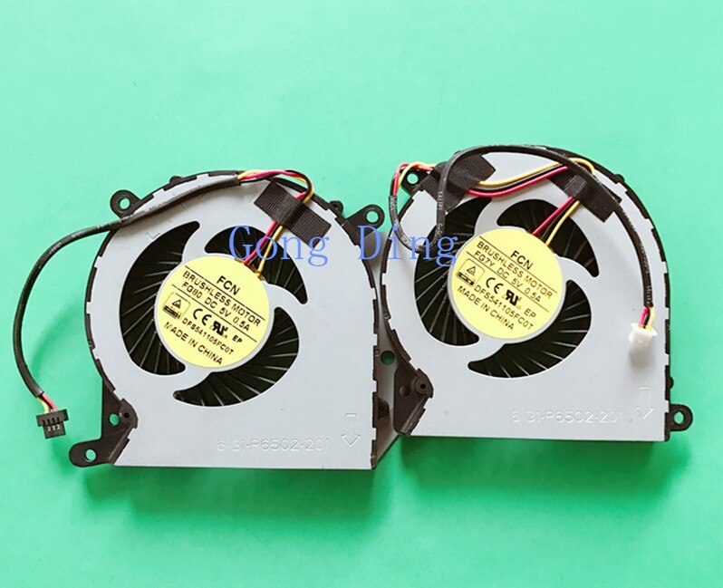 laptop CPU gpu cooling fan Cooler Notebook Fit for Hasee DFS501105FR0T FHCX DFS501105FROT FCN FJL0 FJLO FG5B Laptops: No. 3 fan