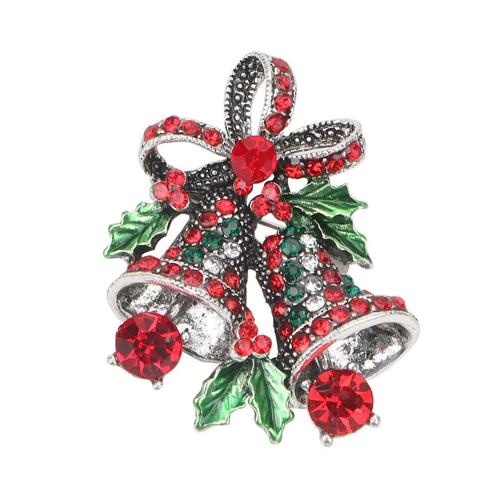 Kerst Pak Pins Creatief Cadeau Voor Vrouwen Bells Broches Jas Jurk Accessoires Mode-sieraden Home Decorations: Zilver