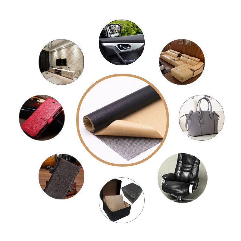 137 x 200cm pu lær stoff selvklebende fikse subsidier simulering hud tilbake siden klebrig sofa stoffer lapper klistremerker