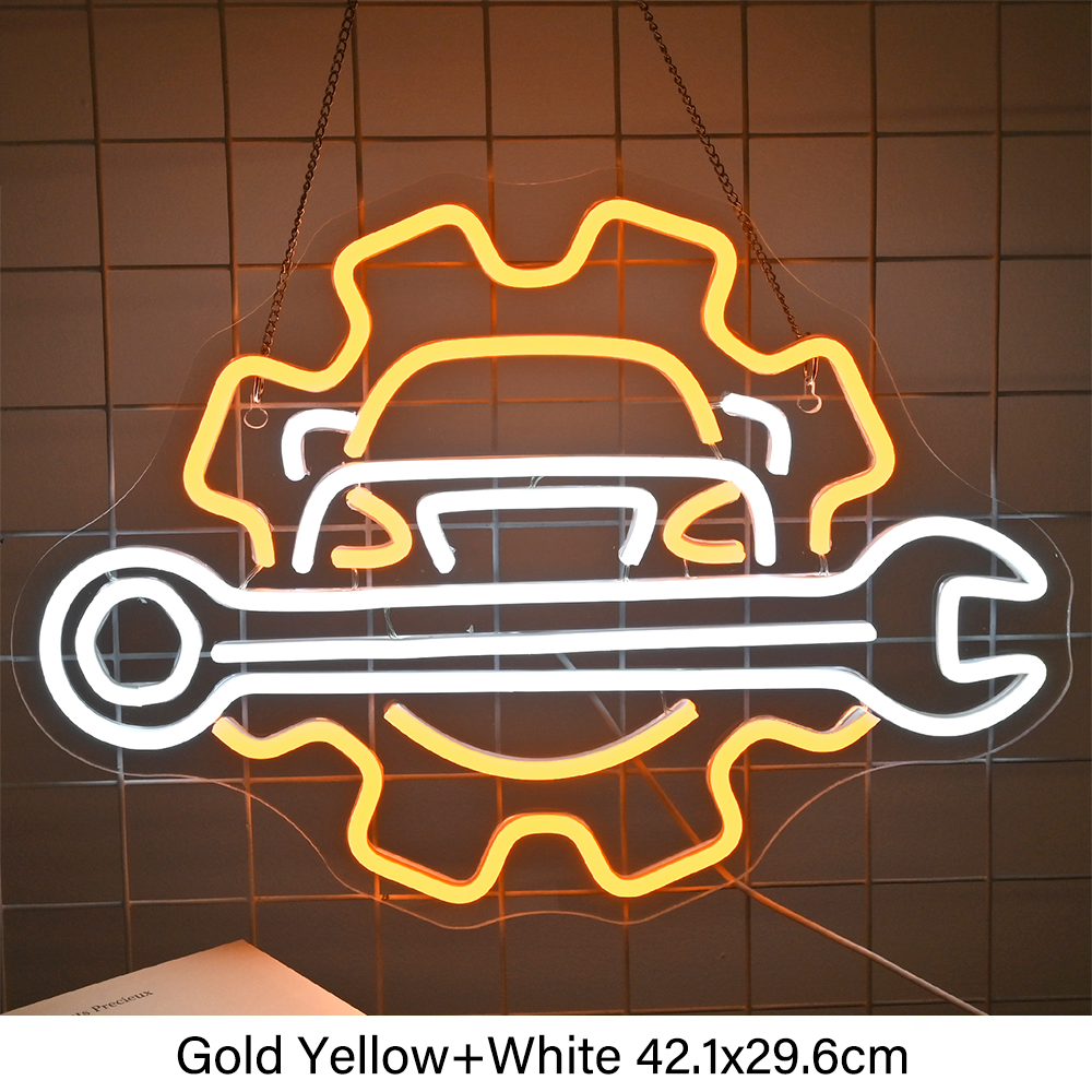 Letrero de neón con motor, luz Led para habitación de coche, garaje, taller de reparación, decoración de pared, Bar, , Club, lámpara de ambiente luminosa, alimentación USB: Azul