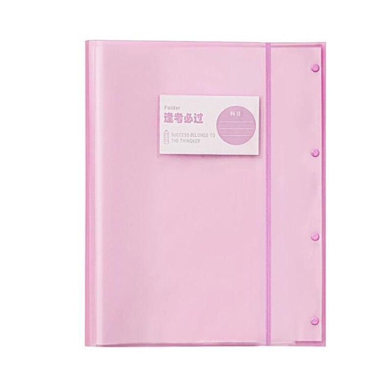 1PC A3 Display Book 20/30/40 Pages Transparent Insert Folder Document Storage Bag for Bank Campus File Office Workplace Student: 20 pages pink