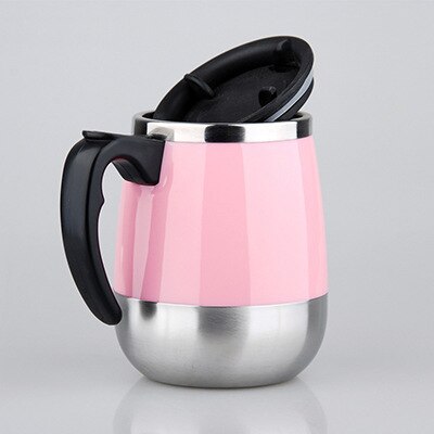 Zelf Roeren Mok Cup-Grappige Elektrische Rvs Automatische Zelf Mengen & Spinning Home Office Travel Mixer Cup: self stirring pink