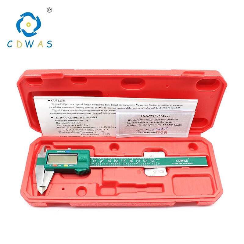 Digital Display Stainless Steel Caliper 0-150 mm 0.01 High precision LCD Electronic Vernier Caliper Waterproof Measuring Tools: Default Title
