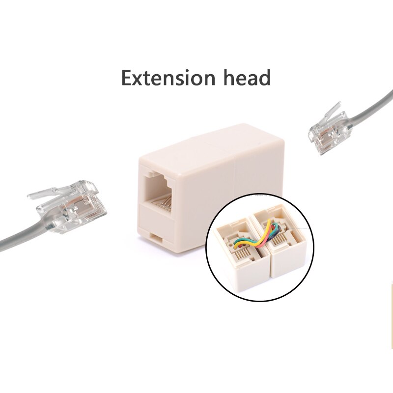 Novel RJ11 6P4C Telephone Straight Coupler, Telephone Cable Extender Joiner Adapter Connector Female to Female