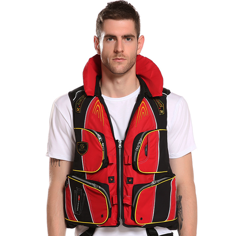 Fiske flytväst flytväst stor flytväst multifunktion multi-fick multifunktion flytkraft 100kg
