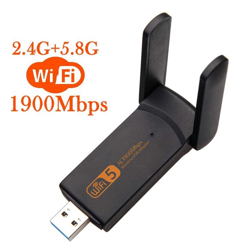 Amkle usb trådløs wifi adapter bt wifi dongle 1200 mbps usb ethernet adapter dobbel antenne lan 2.4/5.8g usb nettverkskort: 1900 mbps modell a