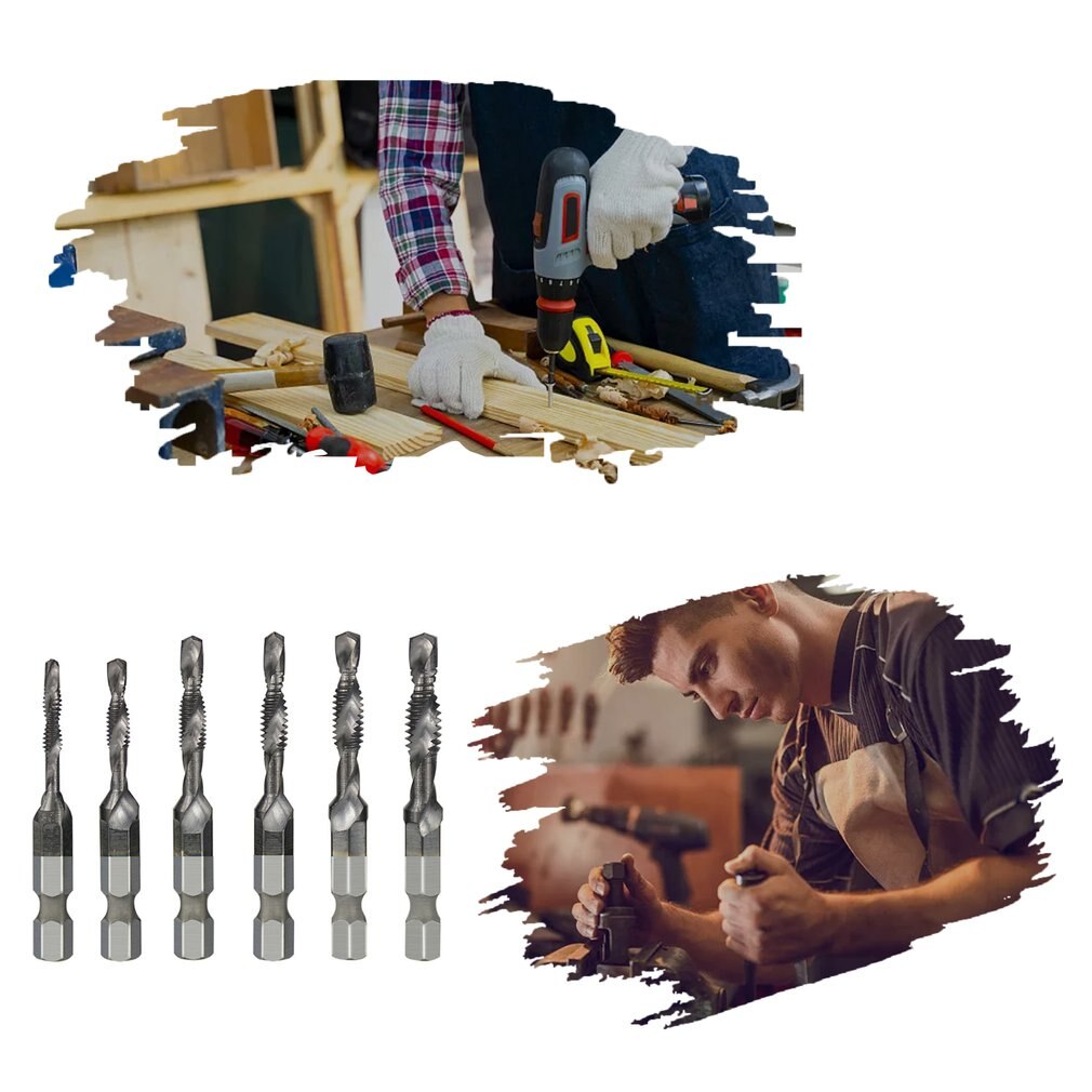 6PCS Metric Composite Tap Heavy Duty Tool Metal Repair Tools For Household Reliable Safe Metal Tool