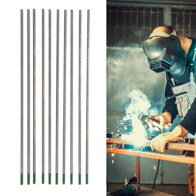 10 Stuks Tungsten Elektroden Wp 2X150Mm Tig Lassen Pure Argon Arc Naald Groen Hoofd Pure Wolfraam Elektrode
