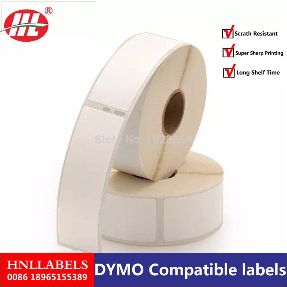 1x dymo 30252 labelwriter selvklæbende adresselabels , 1 1/8- by 3 1/2- tommer, hvid, rulle  of 350
