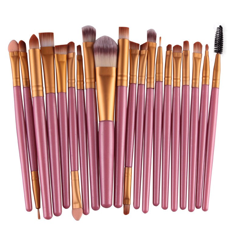 Maage 22/20/18 stuks make-up kwastenset oogschaduw wenkbrauw eyeliner kwast meerkleurig nylon haar plastic handvat: 15