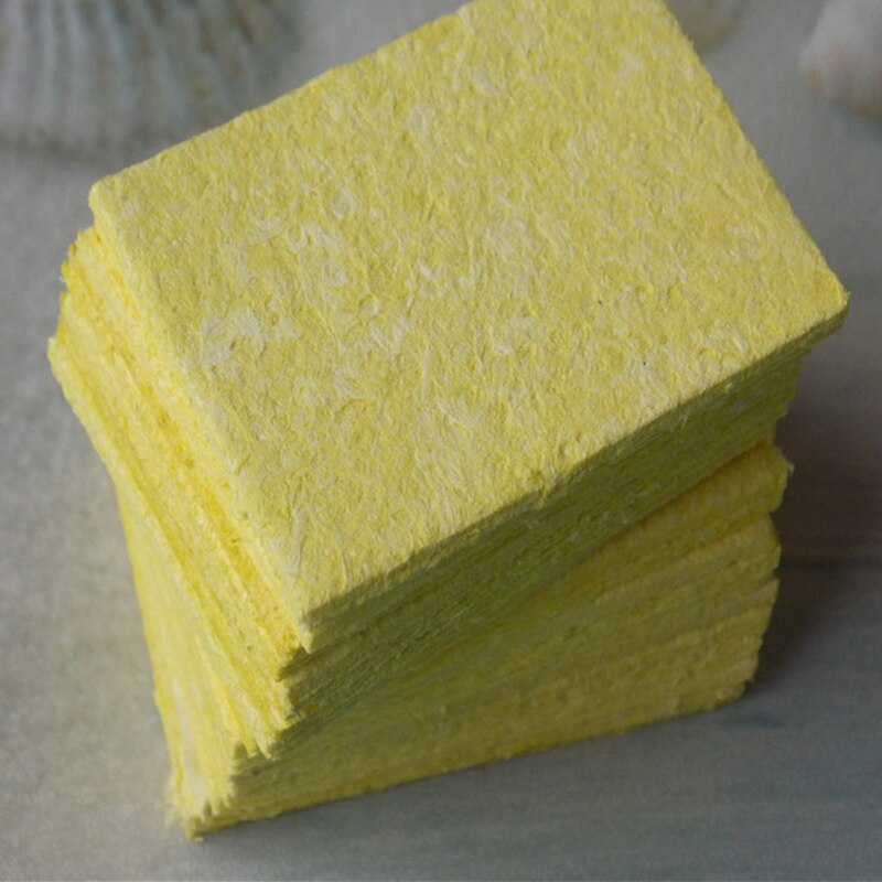 10 pièces jaune nettoyage éponge nettoyant pour durable soudure poste de soudage électrique fer à souder conseils nettoyer éponge réparation outils
