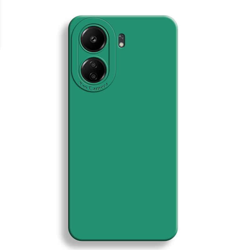 Pour Redmi 13C étui pour Xiaomi Redmi 13 C 13C couverture 6.74 pouces Protection complète d'objectif d'appareil photo pare-chocs antichoc en Silicone liquide: green
