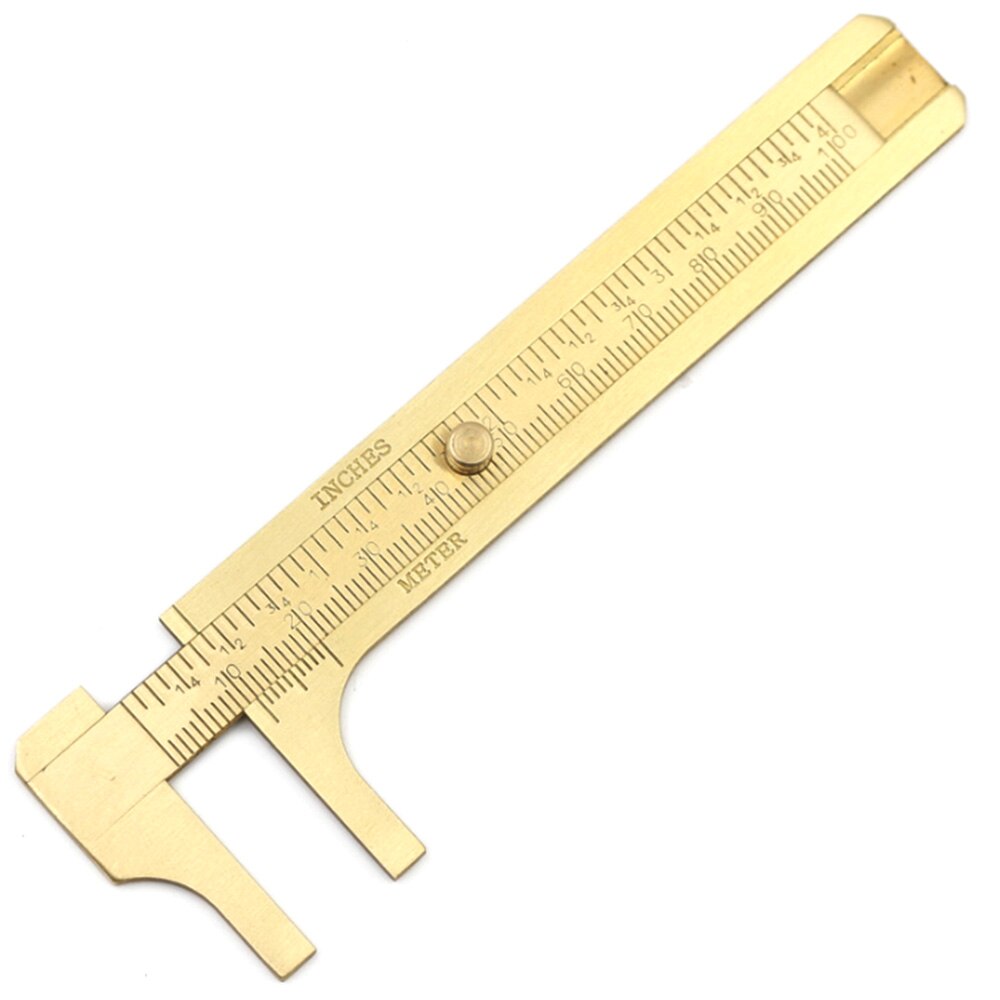 Double Scale Mini Calipers Vernier Caliper Lettering Thickness 10cm Pocket Copper Ruler Measuring Instrument Tool F14