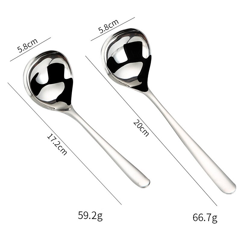 Keuken 304 Rvs Servies Kruiden Lepel Hotel Multifunctionele Soep Servies Lepel Grote Hoofd Verdiepen Pot
