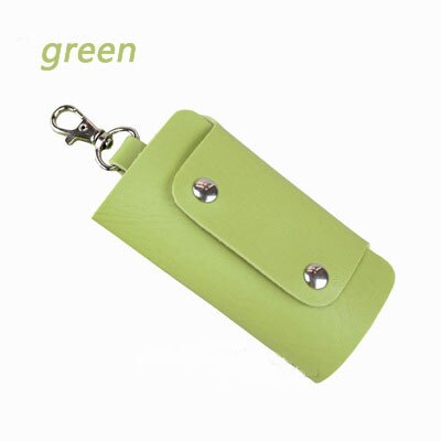 Key Wallet Purse Cheap Candy Colors Women Men's Pu Leather Pocket Keys Organizer Holder Pouch Case Bag for Car: Green