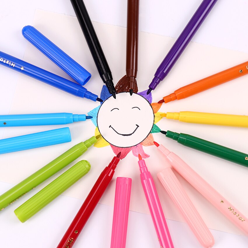 12PCS Fine Tip Aquarel Pennen Kinderen Speciale Inkt Art Schilderen Briefpapier School Student Schilderen Krijt Aquarel Pennen