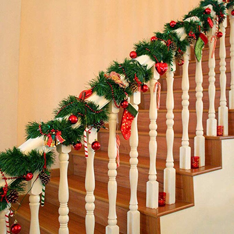 5.5m fyr nåle rotting vinstokke dekoration julepynt xmas fest hængende grønne blade