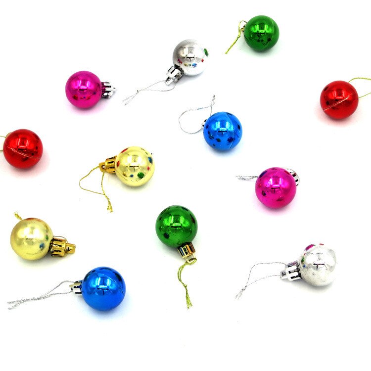 12 Stuks Mini Veelkleurige Kerstballen Kerstballen Party Kerstboom Decoraties Opknoping Ornament Decor