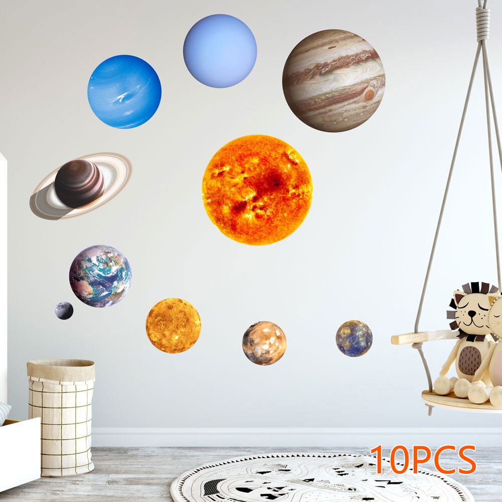 Solar System Planets Wall Stickers for Kids Room Living Room Home Decoration Wall Decal Home Decor Baby Nursery Wall Decoration