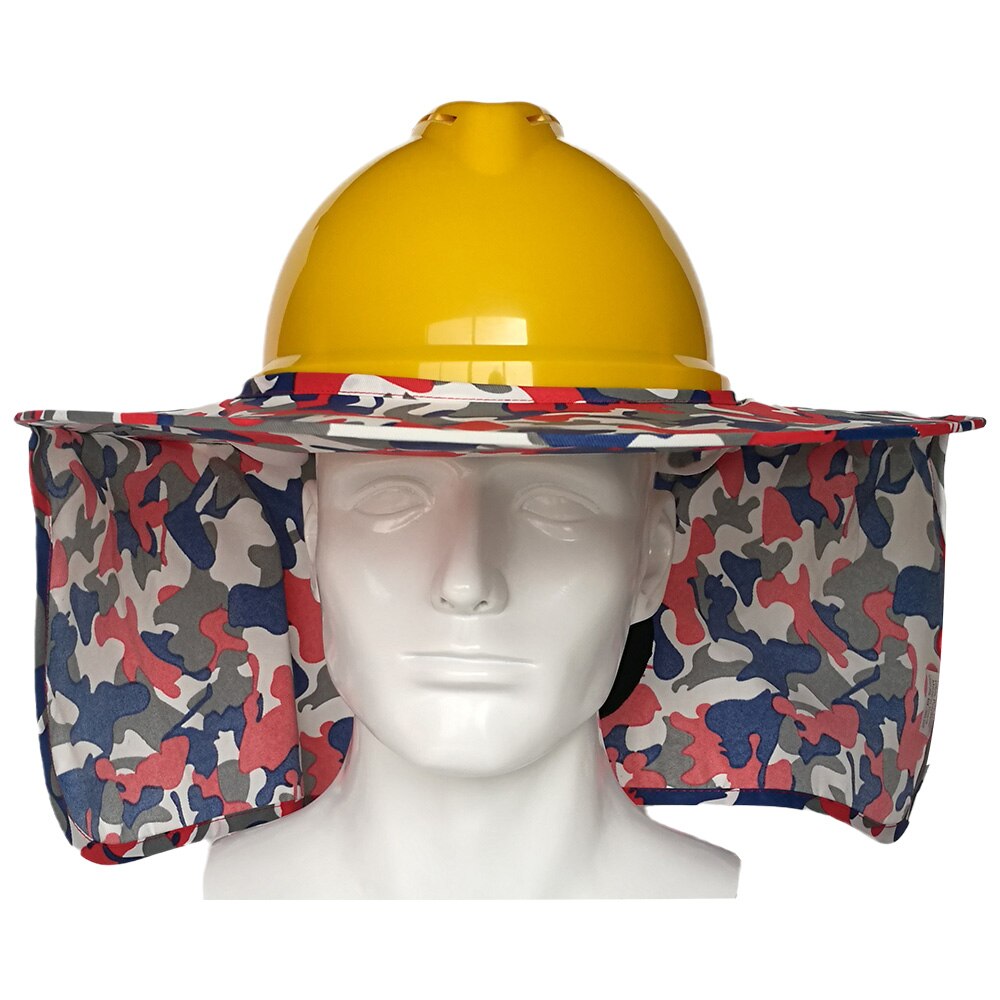Sombrilla fluorescente para construcción al aire libre, sombrero duro de seguridad, protección para el cuello, cascos de protección: Camouflage red