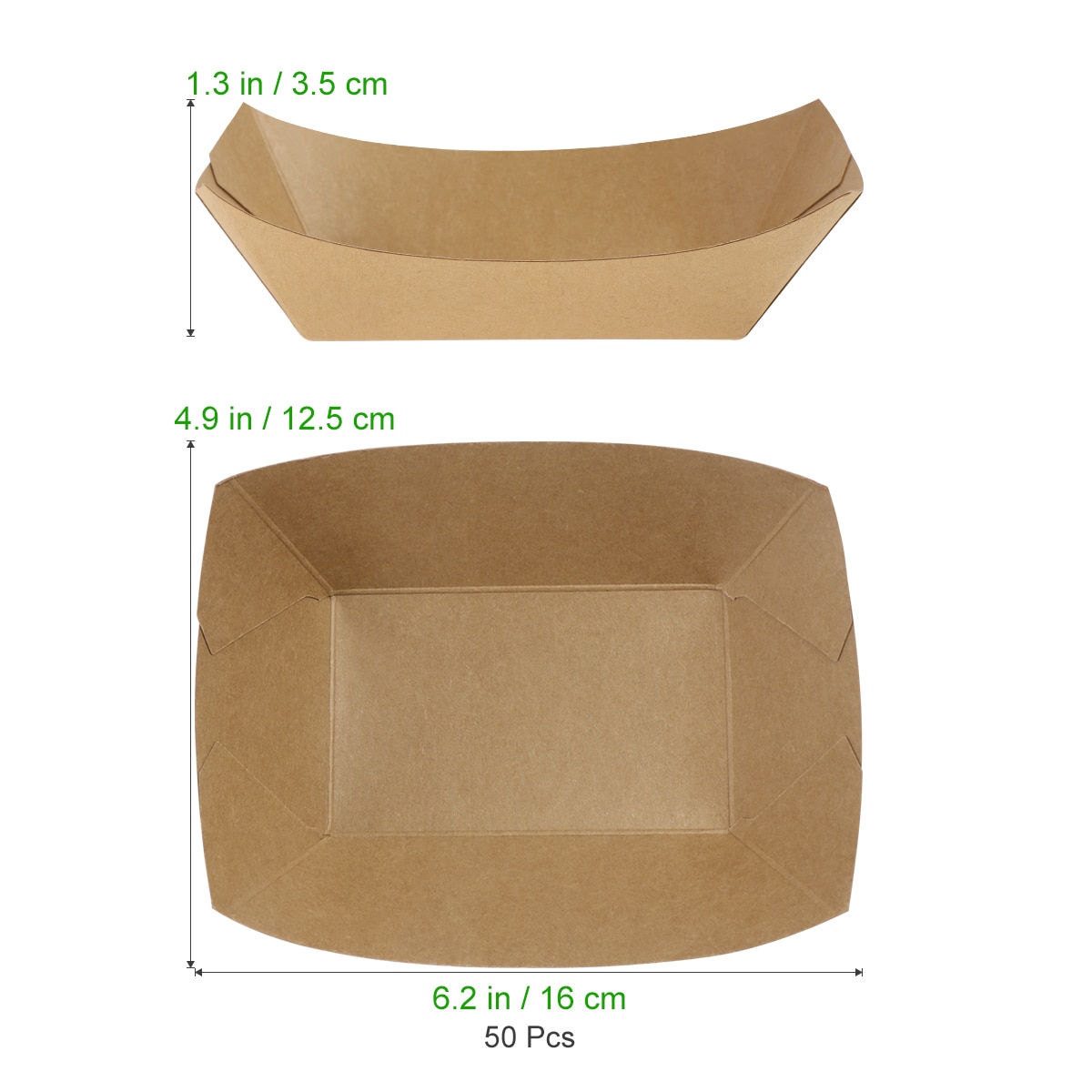 50pcs Vorm Restaurant Neemt Doos Containers Fold Kraftpapier Doos Lunch Salade Doos Feestartikelen pakket Voedsel