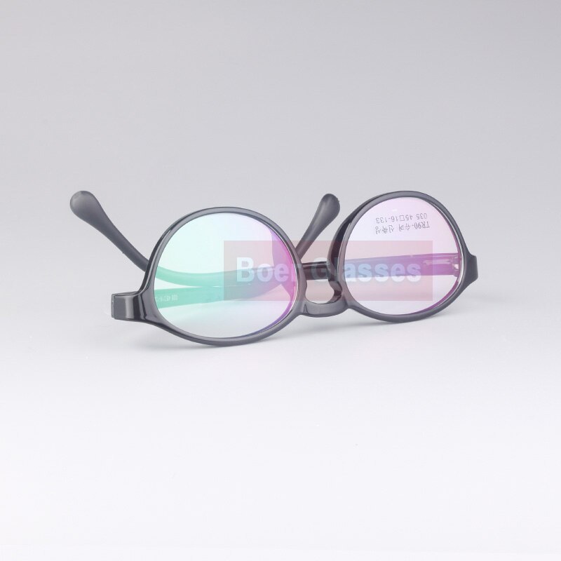 Montura de gafas para niños RX, gafas para niños y niñas, montura completa segura y cómoda, gafas graduadas 035: Black