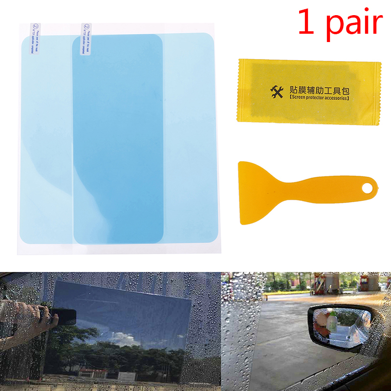 1 par anti tåge bil spejl beskyttende film anti tåge vindue folier klar regntæt bakspejl motorcykel beskyttende blød film