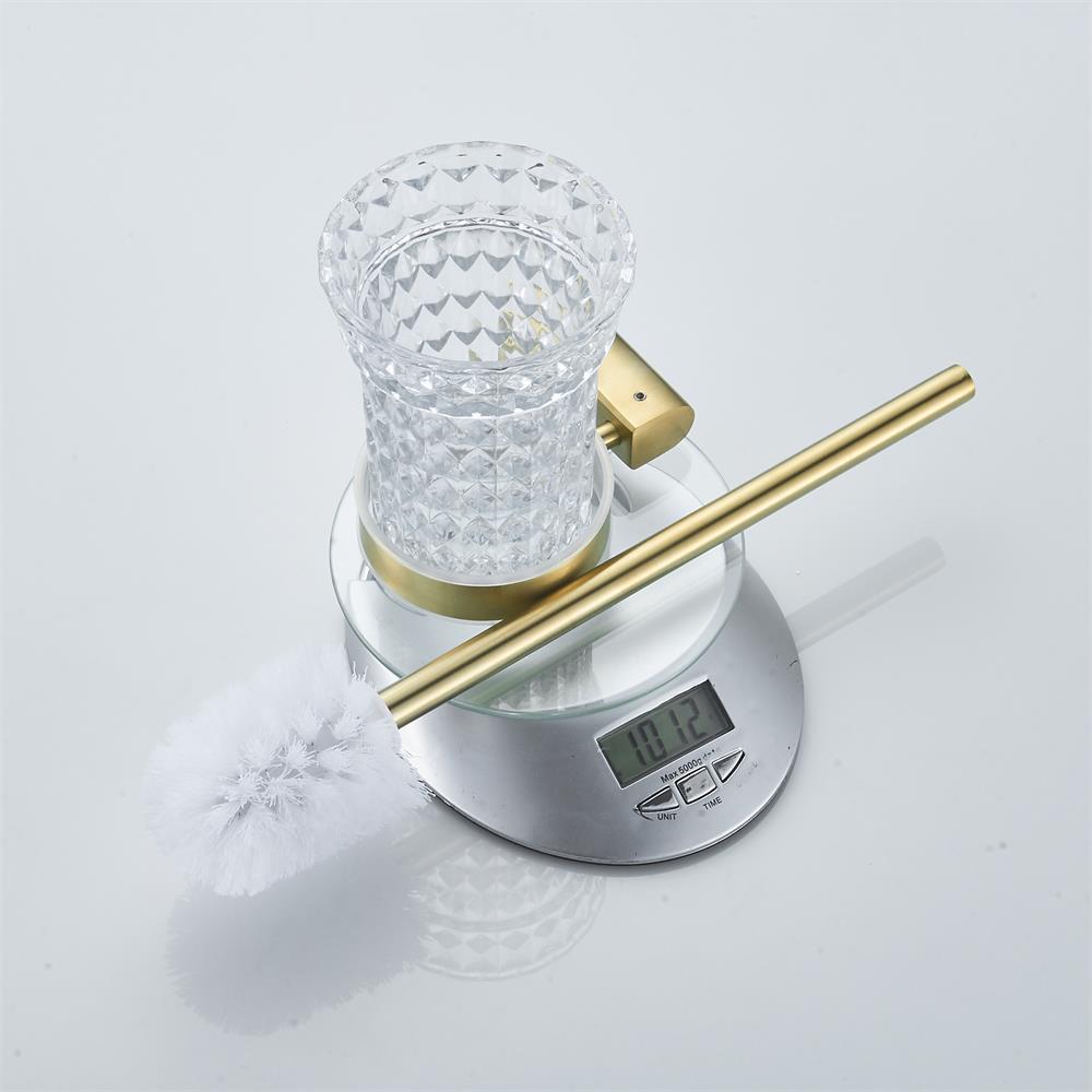 Brushed Gold Towel Rack,Towel Bar, SUS304 stainless steel Hardware set,Robe Hook,Toilet Brush Gold Brushed Bathroom Accessories: Toilet brush