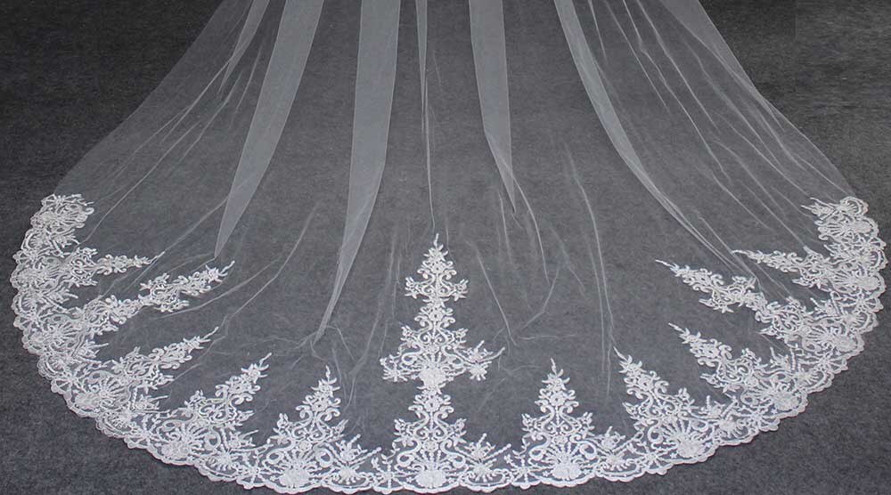 Cape de mariage longue en dentelle, 3.5 mètres, Photos réelles, boléro de mariage, blanc ivoire, pour robe de mariée