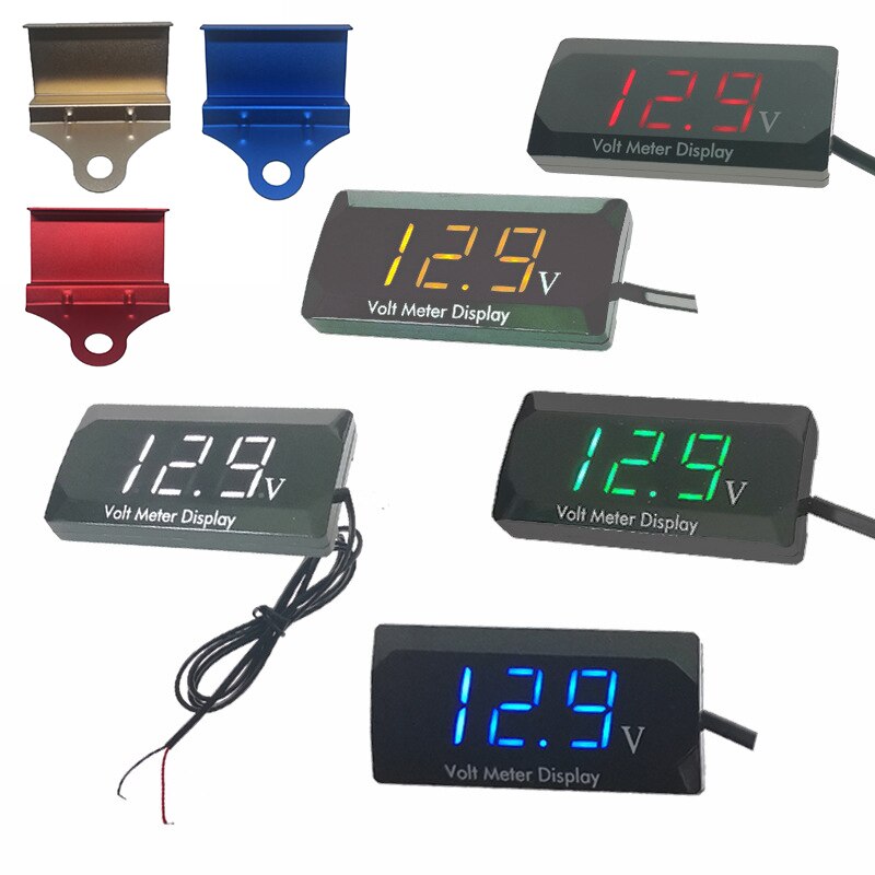 Auto Digital Anzeige Voltmeter Wasserdicht Direkte Strom 12V Spannung Volt Meter Gauge für Fahrzeug Motorrad mit Halterung NJ88