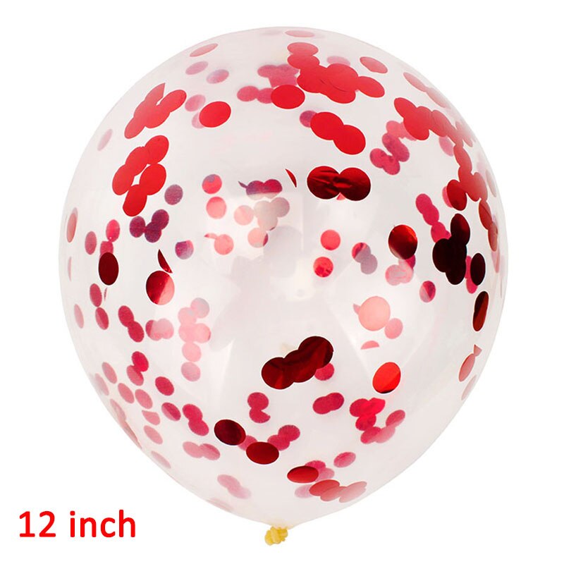 10 stk klare ballonger gullstjerne folie konfetti gjennomsiktige ballonger gratulerer med dagen festdekorasjoner baby 1st første en gutt: Rød