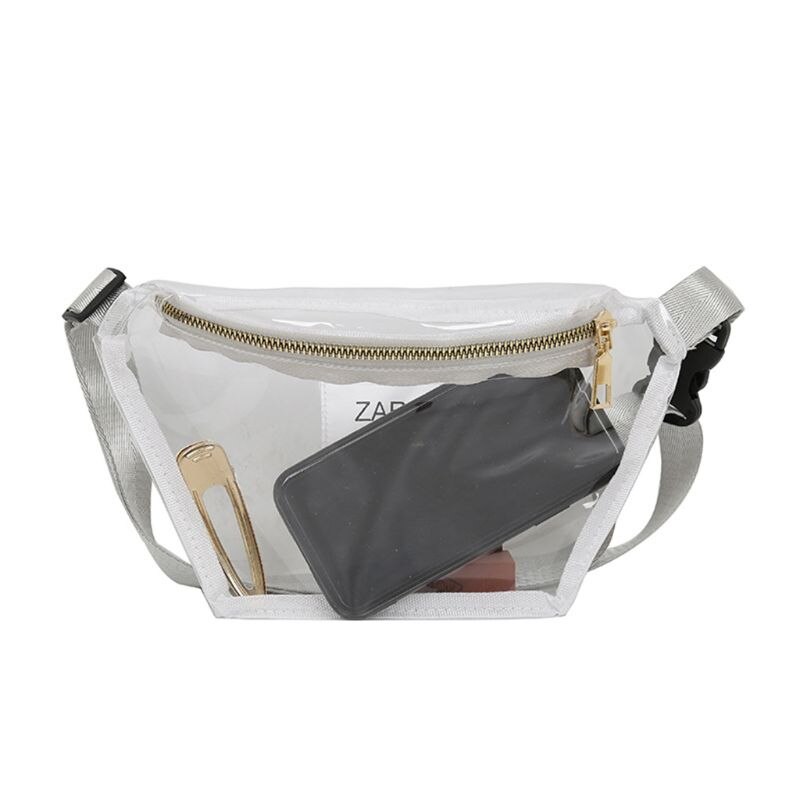 Vrouwen Transparante Heuptas Pvc Fanny Hip Packs Meisjes Telefoon Pouch Borst Purse Vrouwelijke Mode Tassen: Grijs