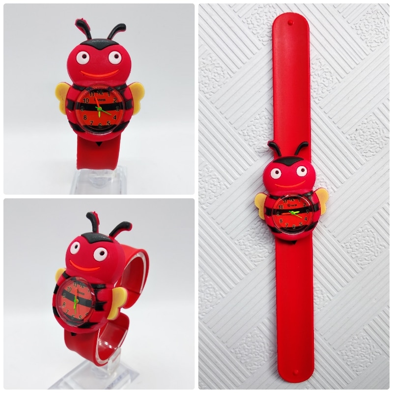 Combineren verschillende dieren Bloem Lieveheersbeestje Kids Slap Horloge Sport Pat Horloges Voor Kinderen Student Baby Cadeau Kind Horloges